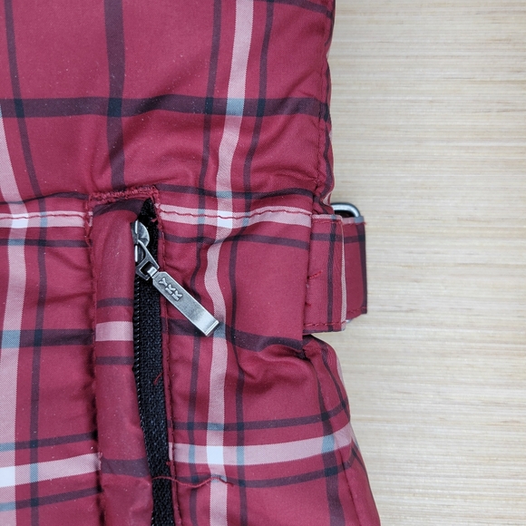 Eddie Bauer Goose Down Puffer Vest Womens Size 8 Red Plaid Gorpcore Cabincore - Picture 4 of 14